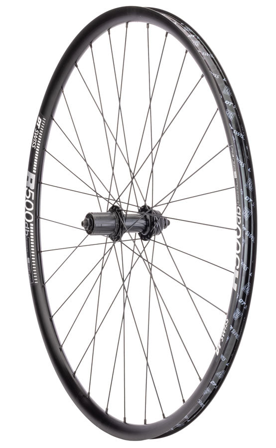 Quality Wheels Shimano/DT R500 Rear Wheel - 700, QR x 135mm, Center-Lock, Black, HG11 MTN, 32H UPC: 708752565265 Rear Wheel Shimano / DT R500 Rear Wheel