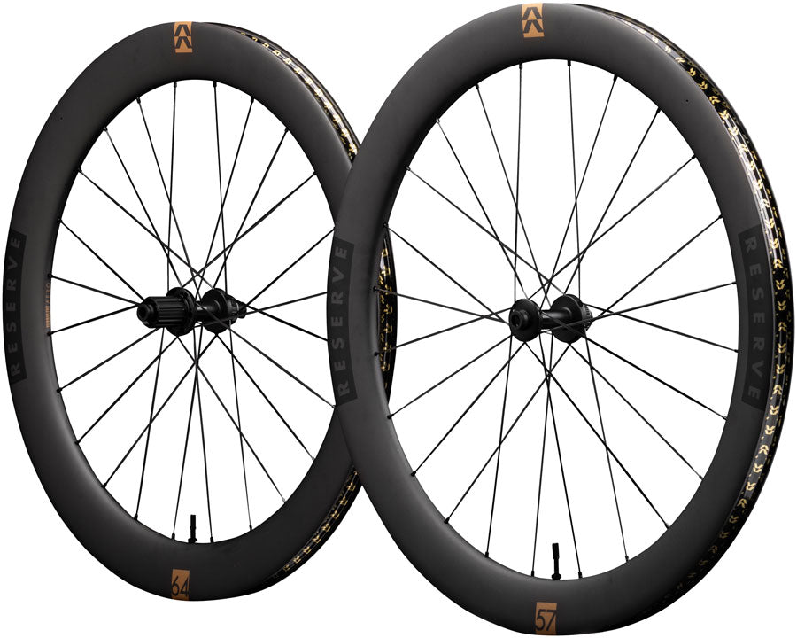 Reserve Wheels Reserve 57/64 Turbulent Aero Wheelset - 700, 12 x 100/12 x 142, Center-Lock, HG11, Carbon, DT240