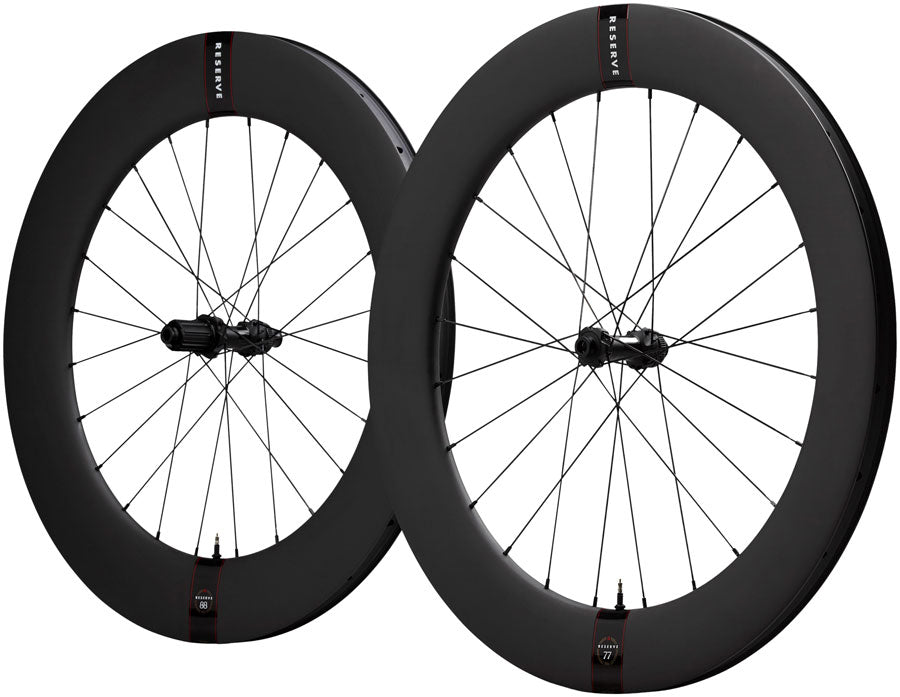 Reserve Wheels Reserve 77/88 Turbulent Aero Wheelset - 700, 12 x 100/12 x 142, Center-Lock, HG11, Carbon, DT240 MPN: 89-25301 UPC: 192219464374 Wheelset Reserve 77/88 Turbulent Aero Wheelset