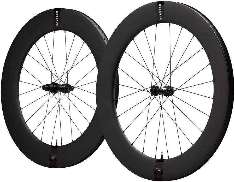 Reserve Wheels Reserve 77/88 Turbulent Aero Wheelset - 700, 12 x 100/12 x 142, Center-Lock, XDR, Carbon, DT240 MPN: 89-25302 UPC: 192219464381 Wheelset Reserve 77/88 Turbulent Aero Wheelset