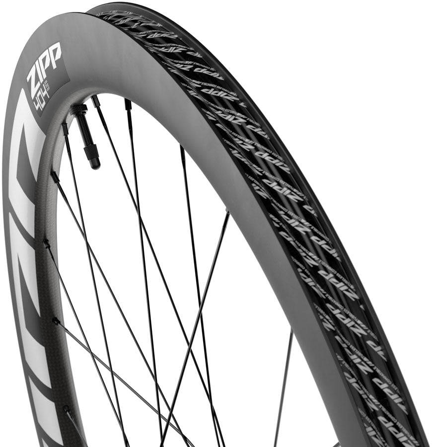 Zipp 404 S Front Wheel - 700, 12 x 100mm, Center-Lock, Tubeless, Carbon, Black/White, 20H, A1 - Front Wheel - 404 S Front Wheel - A1