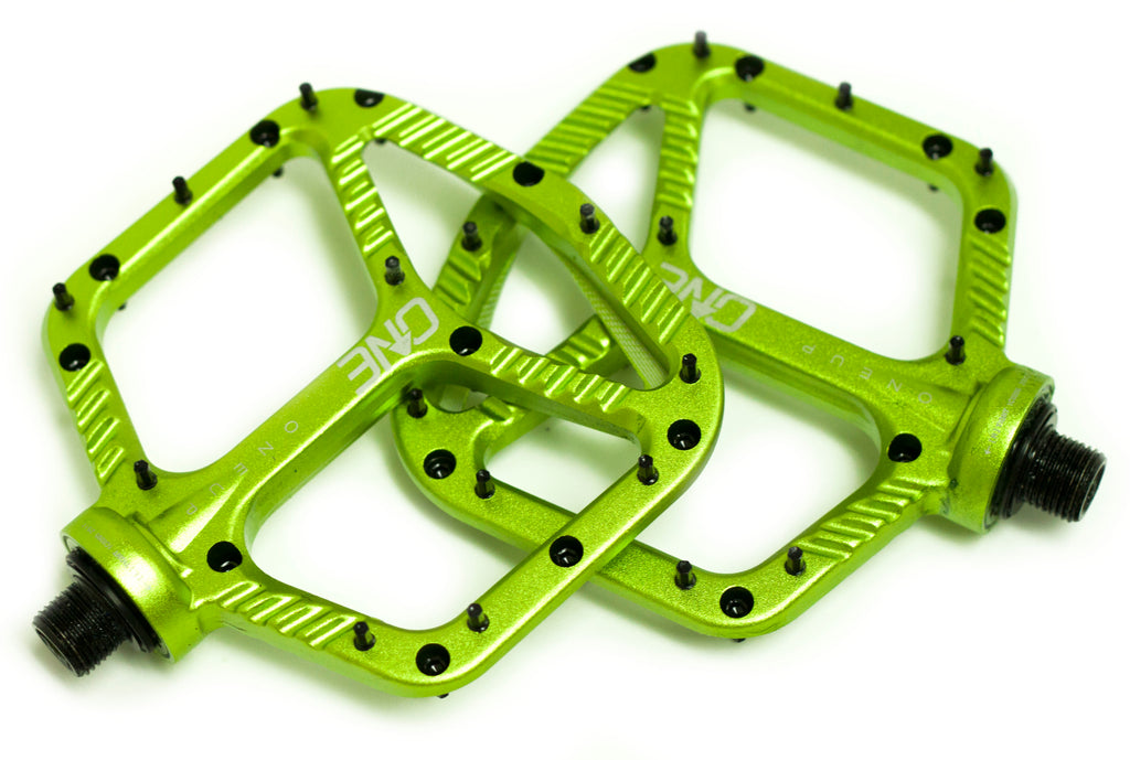 OneUp Components Aluminum Platform Pedals, Green Pedals Pedal Type