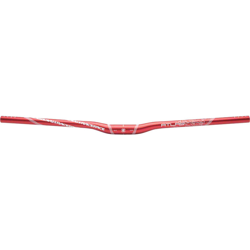 RaceFace Atlas Riser Handlebar, 31.8 x 785mm 1/2" Rise Red MPN: HB12A31.8RED UPC: 821973186535 Flat/Riser Handlebar Atlas Handlebar