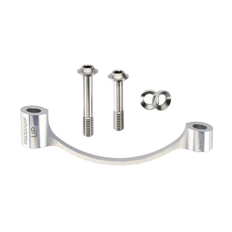 Trickstuff Post Mount Disc Adapter 23mm Silver, Ti Bolts