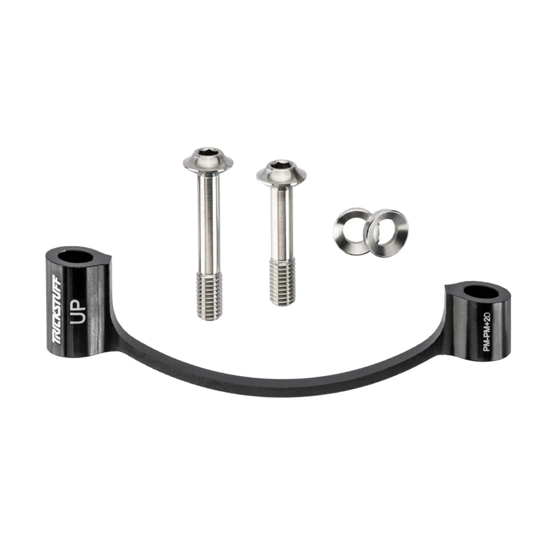 Trickstuff Post Mount Disc Adapter 23mm Black, Ti Bolts