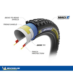 Michelin Wild Enduro MH Racing Line Tire - 27.5 x 2.5, Tubeless, Folding, Blue & Yellow Decals MPN: 699740 UPC: 086699773456 Tires Wild Enduro MH Racing Line Tire