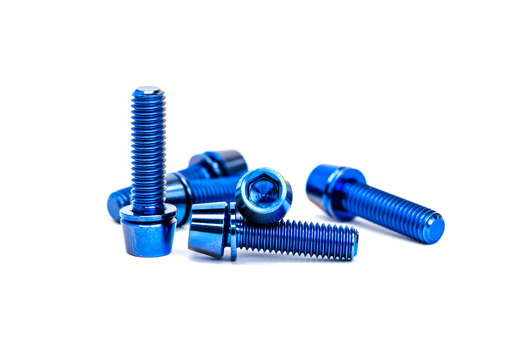 Trail One Components Titanium Stem Bolts Upgrade Kit - Blue MPN: STM.BLT.BLU Stem Small Part Titanium Stem Bolt Upgrade Kit
