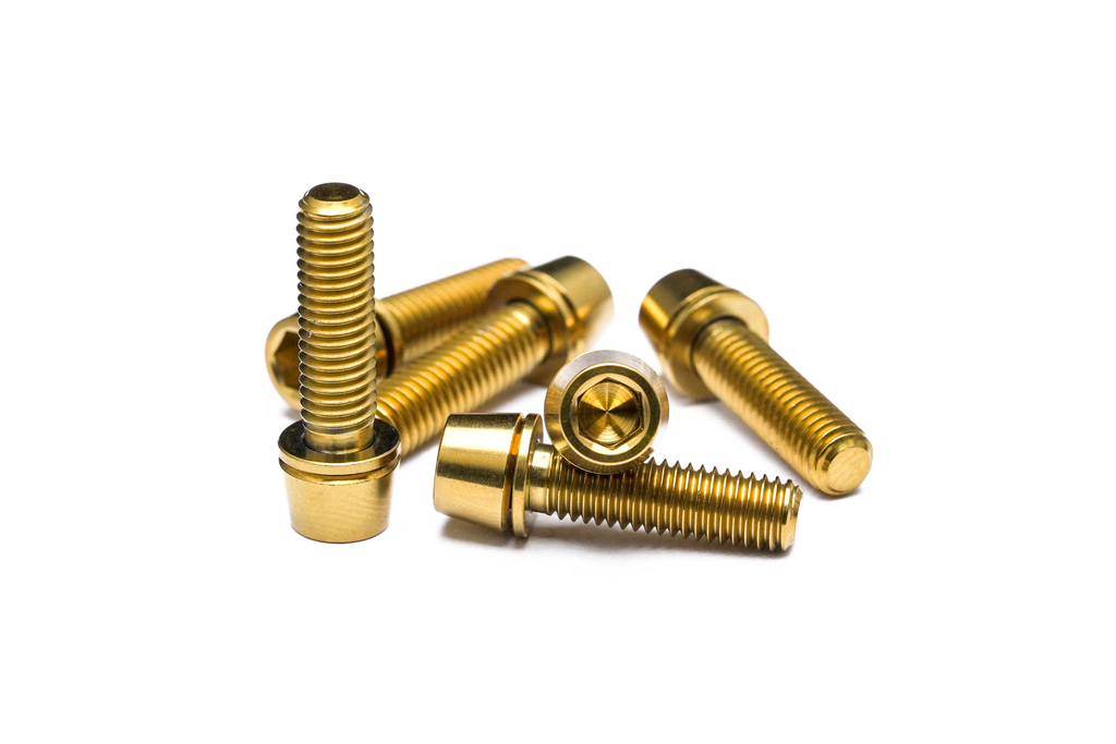 Trail One Components Titanium Stem Bolts Upgrade Kit - Gold MPN: 0016-Gold Stem Small Part Titanium Stem Bolt Upgrade Kit