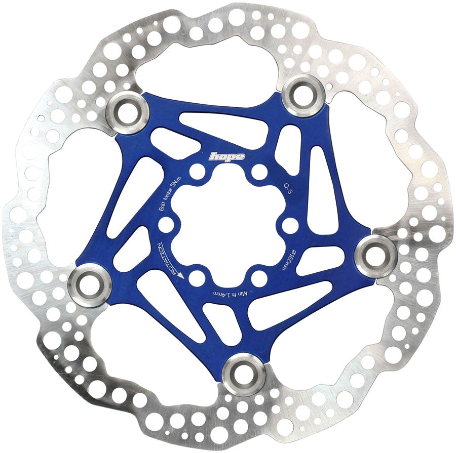 Hope Floating Disc Brake Rotor - 180mm, 6-Bolt, Blue Disc Rotor