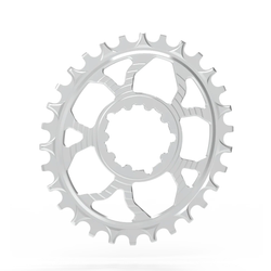 5Dev 7075 12% Oval Chainring Raw / Clear, SRAM 3 Bolt, 30 Tooth, 3mm Offset MPN: CR-OV-7075-30T-02 UPC: 850042201701 Direct Mount Chainrings Oval Chainring