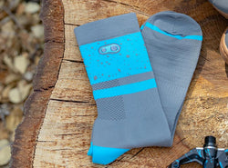 Crank Brothers Icon MTB Socks, SM/MD, Black / Blue Splatter - Sock - Icon MTB Socks