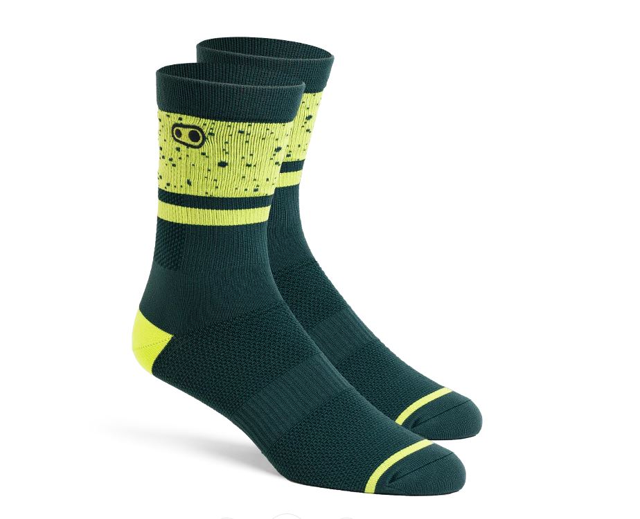 Crank Brothers Icon MTB Socks, SM/MD, Black / Lime Splatter MPN: 81258 UPC: 641300812582 Sock Icon MTB Socks