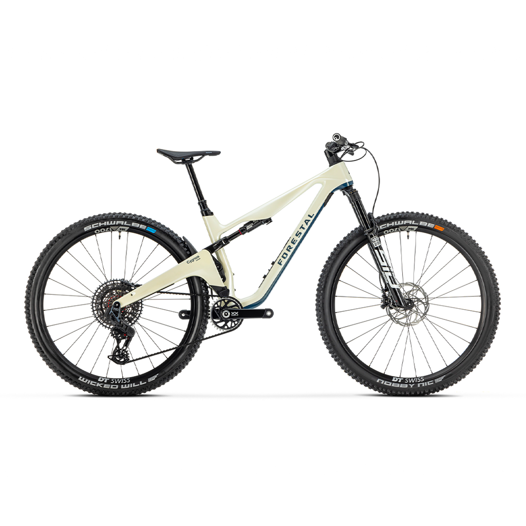 Forestal Cygnus Complete Bike w/ Diode Build, Pearl White / Blue Mountain Bike Cygnus