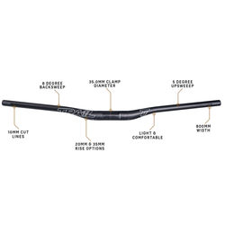 Trail One Components The Crockett Carbon Handlebar 35mm Diameter