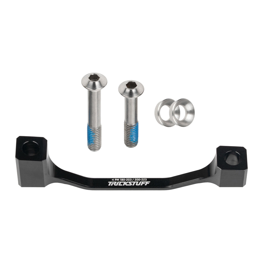 Trickstuff Post Mount Disc Adapter 23mm Black, Ti Bolts