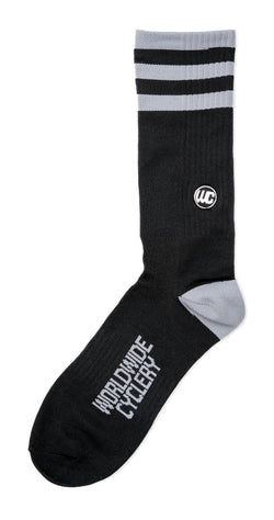 Worldwide Cyclery Crew Socks Stealth/Grey - Sock - Crew