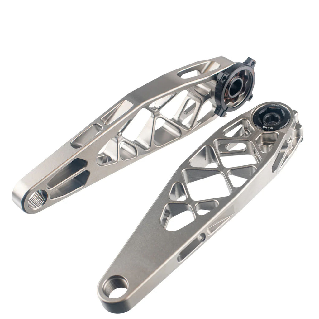 Titanium Cranks, 165mm, No Spindle, Raw