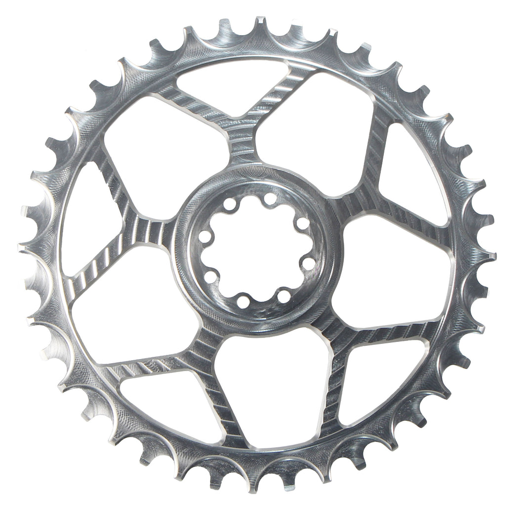 7075 Road Chainring, 8-Bolt Sram 42T - Raw/Clear  NLA