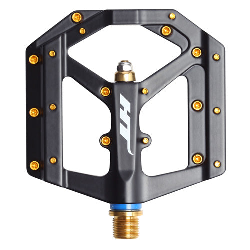 ht ti pedals HT Components ME03T Platform Pedals with Titanium 9/16 Spindle Black