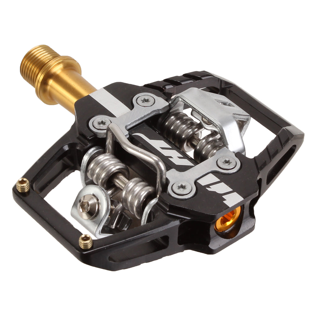 ht gt1 pedals HT Components T1 Trail Pedals - Ti - Black Clipless with Cleats Pedals