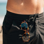 KETL Mtn Alpine Dip-N-More 7" Boardshorts - Quick Dry, Rear Zipper Pocket Men's Swim Trunks Made For Travel Black Men's - Short/Bib Short - Alpine Dip-N-More 7.5" Board Shorts