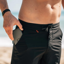 KETL Mtn Alpine Dip-N-More 7" Boardshorts - Quick Dry, Rear Zipper Pocket Men's Swim Trunks Made For Travel Black Men's - Short/Bib Short - Alpine Dip-N-More 7.5" Board Shorts