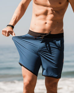 KETL Mtn Alpine Dip-N-More 7" Boardshorts - Quick Dry, Rear Zipper Pocket Men's Swim Trunks Made For Travel Navy Men's - Short/Bib Short - Alpine Dip-N-More 7.5" Board Shorts