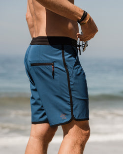 KETL Mtn Alpine Dip-N-More 7" Boardshorts - Quick Dry, Rear Zipper Pocket Men's Swim Trunks Made For Travel Navy Men's