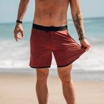 KETL Mtn Alpine Dip-N-More 7" Boardshorts - Quick Dry, Rear Zipper Pocket Men's Swim Trunks Made For Travel Maroon Men's Short/Bib Short Alpine Dip-N-More 7.5" Board Shorts