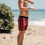 KETL Mtn Alpine Dip-N-More 7" Boardshorts - Quick Dry, Rear Zipper Pocket Men's Swim Trunks Made For Travel Maroon Men's