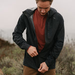 KETL Mtn BodBrella Lightweight Rain Jacket - Waterproof, Breathable, Packable Men's Stretchy Shell Black