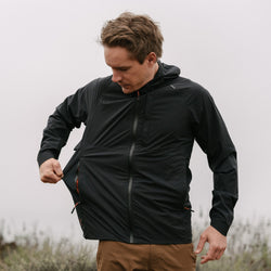 KETL Mtn BodBrella Lightweight Rain Jacket - Waterproof, Breathable, Packable Men's Stretchy Shell Black Jackets BodBrella Rain Jacket