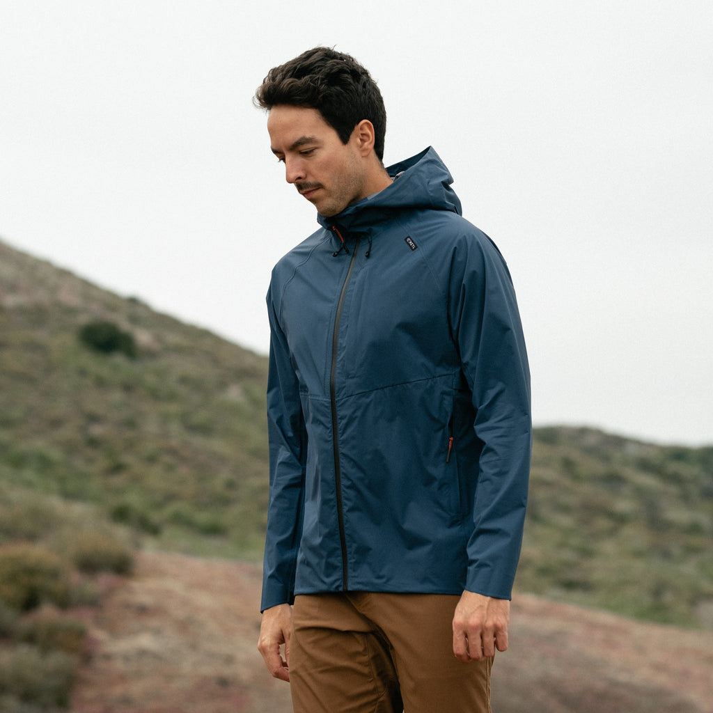 KETL Mtn BodBrella Lightweight Rain Jacket - Waterproof, Breathable, Packable Men's Stretchy Shell Blue