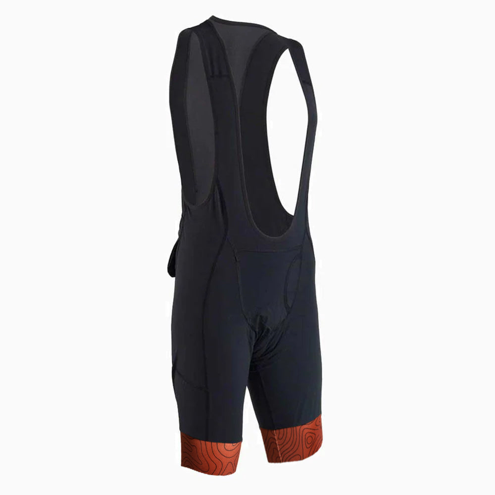 KETL Mtn Canyon MTB Bib: Triple Pocket Chamois Mountain Bike Specific Bibs Black/Clay Topo Men's Short/Bib Short Canyon Bib