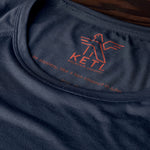 KETL Mtn Departed Featherweight Performance Travel Tee - Men's Athletic Lightweight Packable Long Sleeve Shirt Navy - T-Shirt - Departed Featherweight Performance Tee (LS)