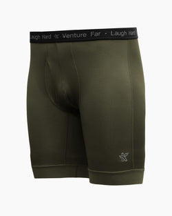 KETL Mtn Egg Cradle Boxer Briefs 8" - Men's Lightweight, Breathable Green Bottom Egg Cradle Boxer Briefs 8"