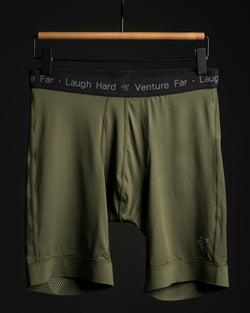 KETL Mtn Egg Cradle Boxer Briefs 8" - Men's Lightweight, Breathable Green - Bottom - Egg Cradle Boxer Briefs 8"