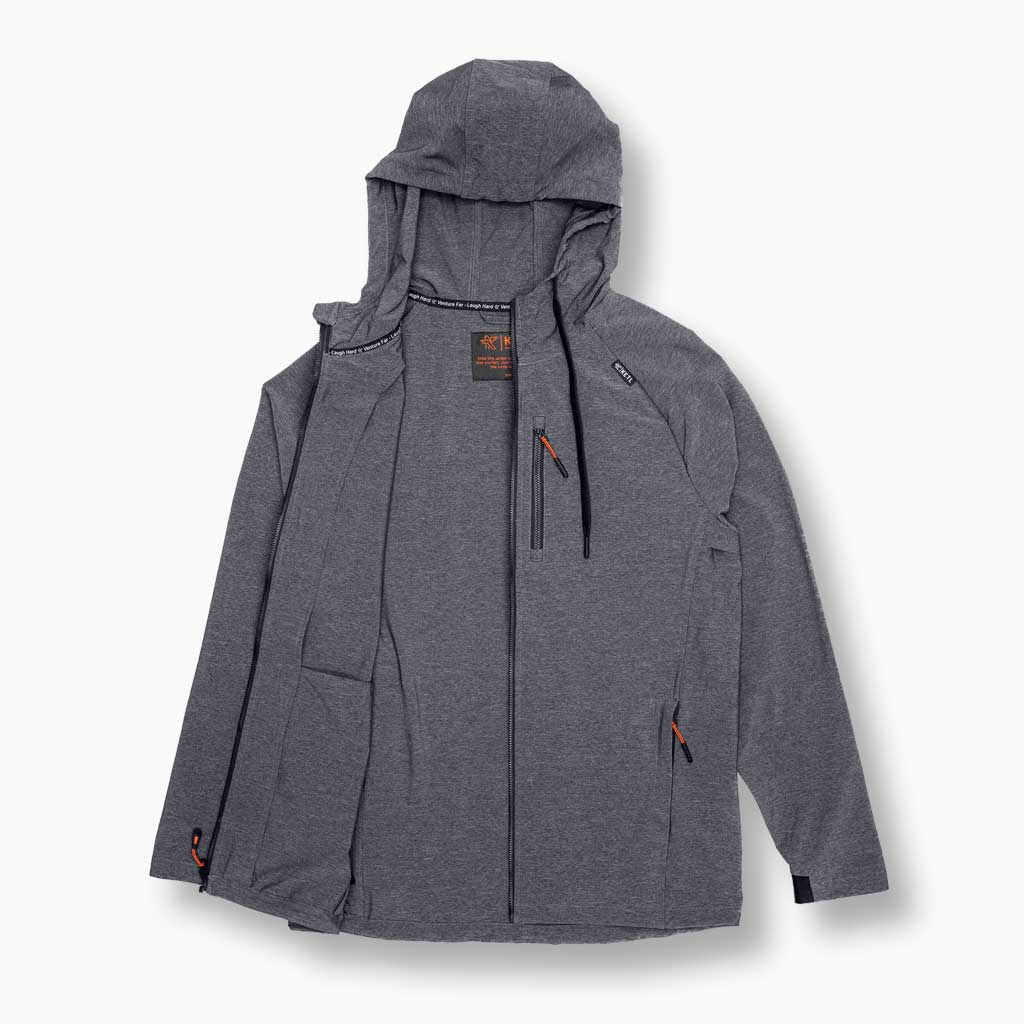 KETL Mtn Escapade Jacket: Lightweight Softshell Packable Travel Layer w/ Zipper Pockets Charcoal Men's