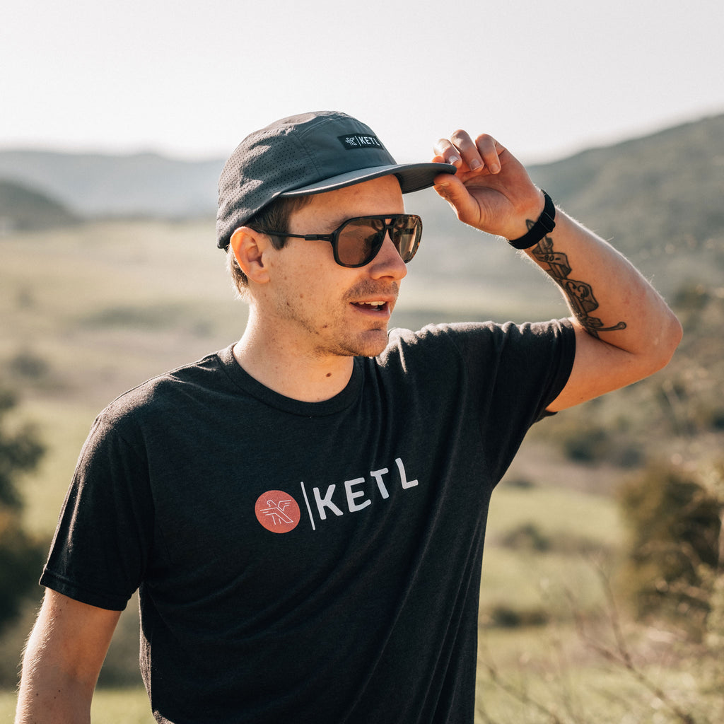 KETL Mtn For Fun's Sake Tri-Blend Tech Tee: Athletic Performance Shirt That's Magically Soft & Quick Dry - Black Men's T-Shirt For Fun's Sake Tech Tee