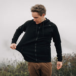 KETL Mtn Folly Active Travel Hoodie - Zipper Pockets, Stretchy, Breathable - Men's Zip-Up V.2 Black Sweatshirt/Hoodie Folly Microfleece Active Hoodie V.2 (Zip-Up)