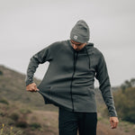 KETL Mtn Folly Active Travel Hoodie - Zipper Pockets, Stretchy, Breathable - Men's Zip-Up V.2 Grey - Sweatshirt/Hoodie - Folly Microfleece Active Hoodie V.2 (Zip-Up)