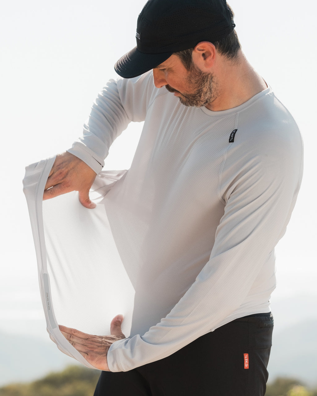 Ketl Mtn Nofry Sun Shirt Long Sleeve - SPF/UPF 30+ Sun Protection Shirt Lightweight For Summer Travel - Cloud Men's - T-Shirt - Nofry Sun Shirt LS