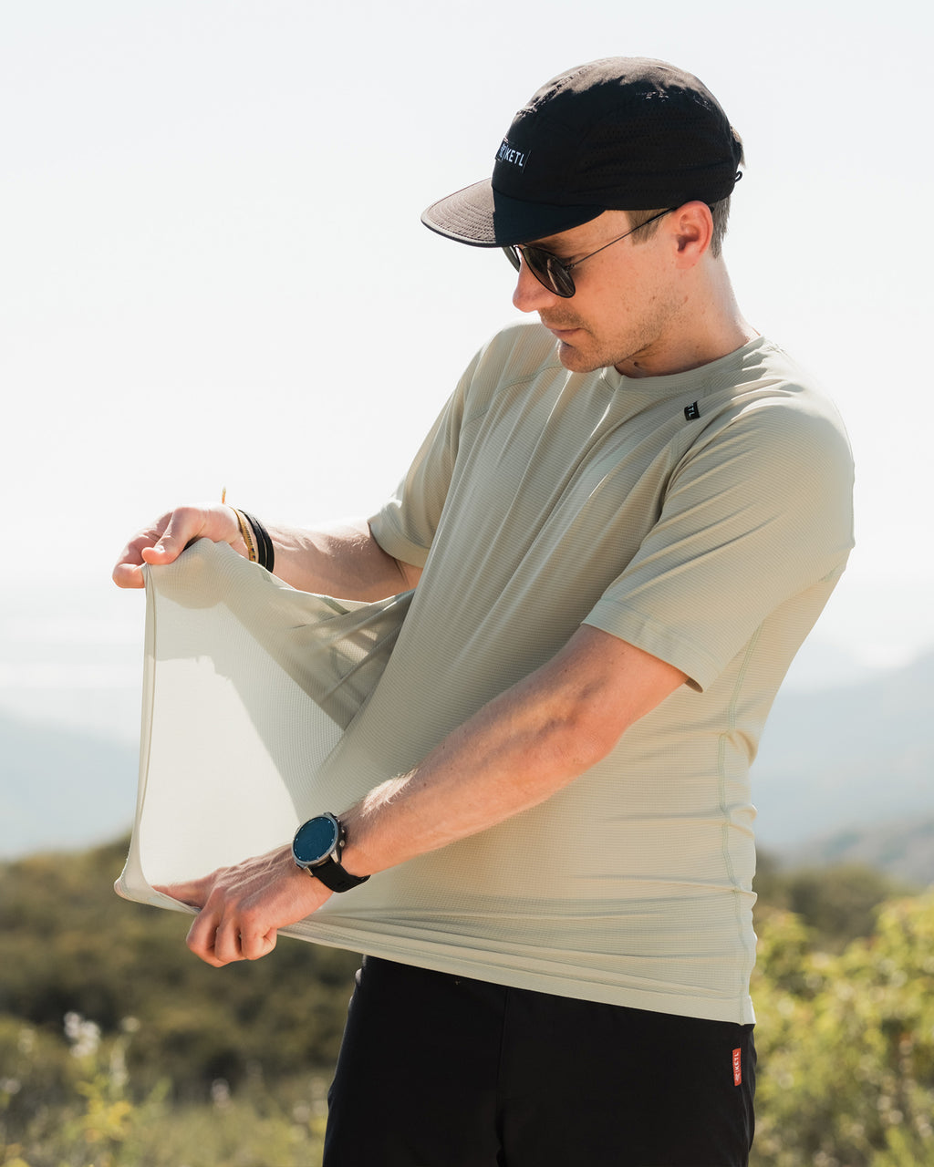 Ketl Mtn Nofry Sun Shirt Short Sleeve - SPF/UPF 30+ Sun Protection Shirt Lightweight For Summer Travel - Sage Men's T-Shirt Nofry Sun Shirt SS