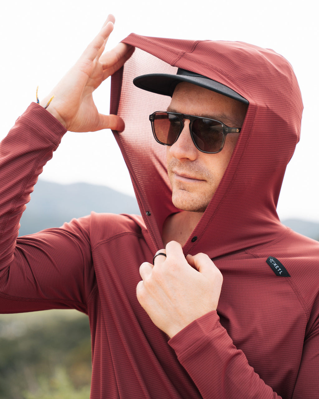 KETL Mtn Nofry Sun Hoodie Burgundy Men's Sweatshirt/Hoodie Nofry Sun Hoodie