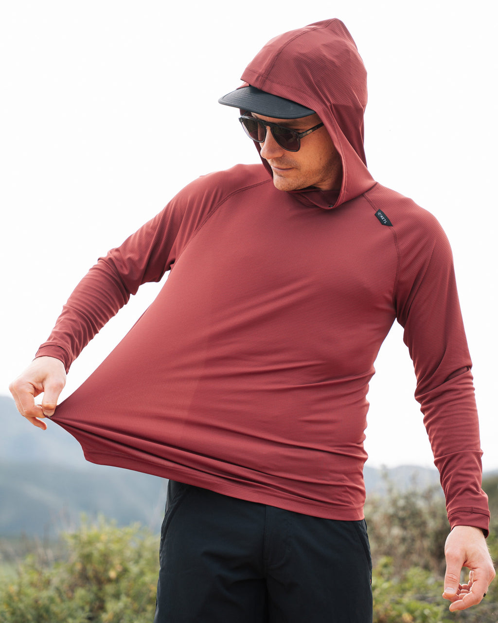 KETL Mtn Nofry Sun Hoodie Burgundy Men's - Sweatshirt/Hoodie - Nofry Sun Hoodie
