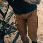 KETL Mtn Skid Mark MTB Shorts - Lightweight, Zipper Pockets, Men's Mountain Biking Shorts Brown