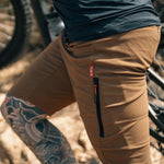 KETL Mtn Skid Mark MTB Shorts - Lightweight, Zipper Pockets, Men's Mountain Biking Shorts Brown