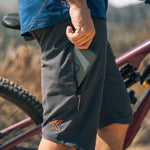 KETL Mtn Skid Mark MTB Shorts - Lightweight, Zipper Pockets, Men's Mountain Biking Shorts Grey