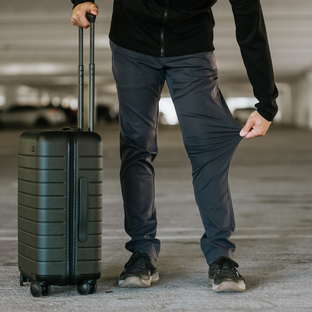 KETL Mtn Tomfoolery Travel Pants 32" Inseam: Stretchy, Packable, Casual Chino Style W/ Zipper Pockets - Blue Grey Men's - Casual Pants - Tomfoolery Travel Pant 32"