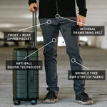 KETL Mtn Tomfoolery Travel Pants 32" Inseam: Stretchy, Packable, Casual Chino Style W/ Zipper Pockets - Blue Grey Men's Casual Pants Tomfoolery Travel Pant 32"